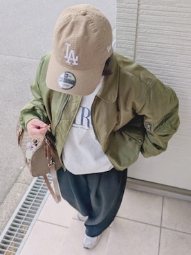 「アイテム（スウェットパンツ）」を使った、yakkoさん（レディース・152cm）の冬コーディネート