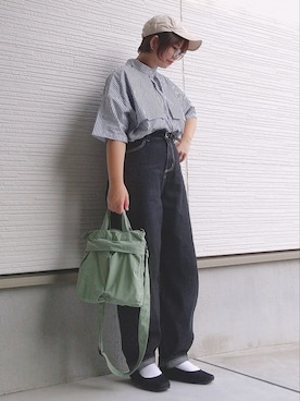 「スクエアトゥ」｜「アイテム（キャップ）」を使った、yakkoさん（レディース・152cm）の夏コーディネート