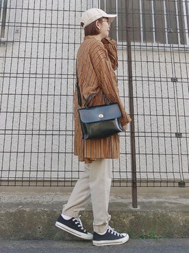「NEW ERA（ニューエラ）の＜NEW ERA（ニューエラ）＞ T/W 9THIRTY LA/キャップ（キャップ）」を使った、yakkoさん（レディース・152cm）の秋コーディネート