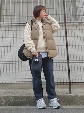 「aimoha（アイモハ）のアイテム（ジャケット/アウター）」を使った、yakkoさん（レディース・152cm）の冬コーディネート