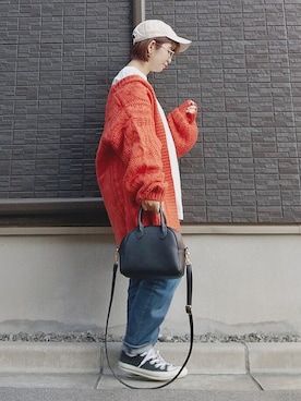 「NEW ERA（ニューエラ）の＜NEW ERA（ニューエラ）＞ T/W 9THIRTY LA/キャップ（キャップ）」を使った、yakkoさん（レディース・152cm）の秋コーディネート