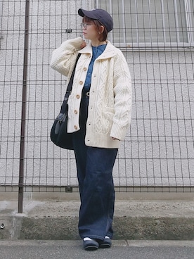 「タックイン」｜「アイテム（バレエシューズ）」を使った、yakkoさん（レディース・152cm）の冬コーディネート