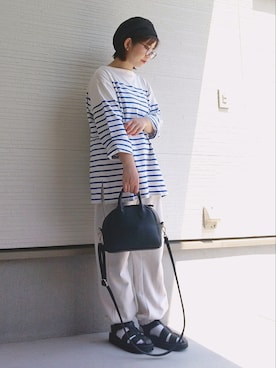 「Ruben（ルーベン）のアイテム（ハンチング/ベレー帽）」を使った、yakkoさん（レディース・152cm）の春コーディネート