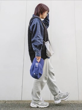 「ファーベスト」｜「アイテム（スウェットパンツ）」を使った、yakkoさん（レディース・152cm）の秋コーディネート