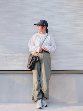 「アイテム（キャップ）」を使った、yakkoさん（骨格ストレート・レディース・152cm）の秋コーディネート