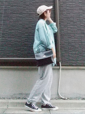 「NEW ERA（ニューエラ）の＜NEW ERA（ニューエラ）＞ T/W 9THIRTY LA/キャップ（キャップ）」を使った、yakkoさん（レディース・152cm）の秋コーディネート