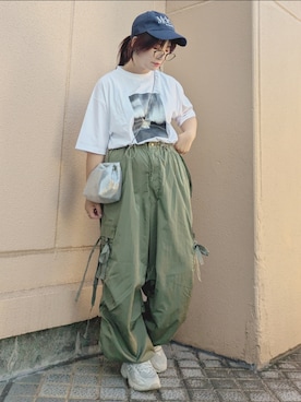 「PUBLUX（パブリュクス）のアイテム（パンツ）」を使った、yakkoさん（レディース・152cm）の夏コーディネート