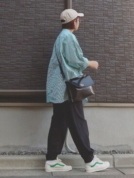 「NEW ERA（ニューエラ）の＜NEW ERA（ニューエラ）＞ T/W 9THIRTY LA/キャップ（キャップ）」を使った、yakkoさん（レディース・152cm）の秋コーディネート