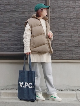 「aimoha（アイモハ）のアイテム（ジャケット/アウター）」を使った、yakkoさん（レディース・152cm）の冬コーディネート