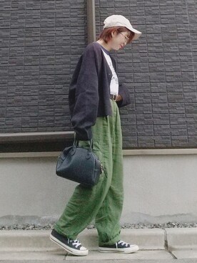 「NEW ERA（ニューエラ）の＜NEW ERA（ニューエラ）＞ T/W 9THIRTY LA/キャップ（キャップ）」を使った、yakkoさん（レディース・152cm）の秋コーディネート