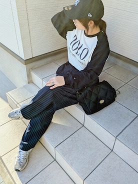 「ラグランTシャツ」｜yakkoさん（レディース・152cm）の秋コーディネート