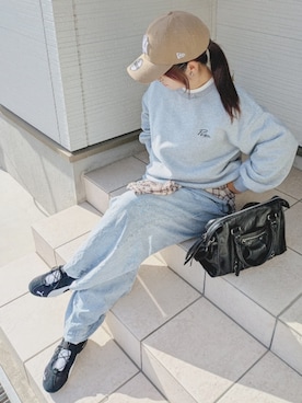 「アイテム（ボストンバッグ）」を使った、yakkoさん（レディース・152cm）の秋コーディネート