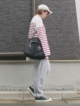 「NEW ERA（ニューエラ）の＜NEW ERA（ニューエラ）＞ T/W 9THIRTY LA/キャップ（キャップ）」を使った、yakkoさん（レディース・152cm）の秋コーディネート