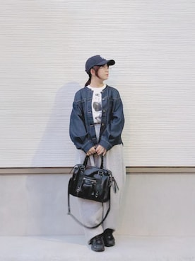 「アイテム（デニムジャケット）」を使った、yakkoさん（レディース・152cm）の秋コーディネート
