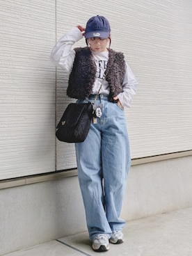 「アイテム（ポーチ）」を使った、yakkoさん（レディース・152cm）の秋コーディネート