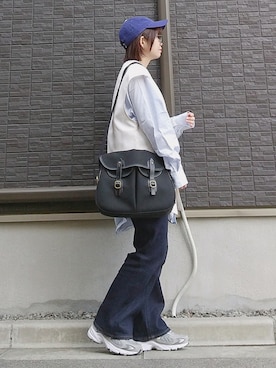 「ユニクロ」｜「アイテム（セットアップ）」を使った、yakkoさん（レディース・152cm）の春コーディネート