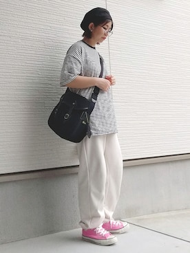 「Ruben（ルーベン）のアイテム（ハンチング/ベレー帽）」を使った、yakkoさん（レディース・152cm）の春コーディネート