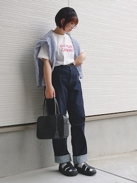 「Ruben（ルーベン）のアイテム（ハンチング/ベレー帽）」を使った、yakkoさん（レディース・152cm）の夏コーディネート