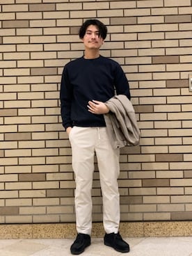 「SHIPS（シップス）のアイテム（トップス）」を使った、木村さん（メンズ・178cm）の春コーディネート