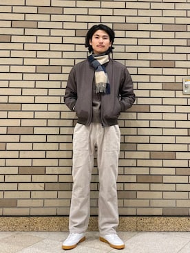 「シップス」｜「アイテム（ブルゾン）」を使った、木村さん（メンズ・178cm）の冬コーディネート