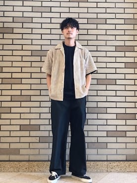 「VANS（バンズ）のVANS: LX Authentic 44（スニーカー、ブラック系）」を使った、木村さん（メンズ・178cm）の夏コーディネート