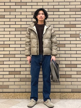 「SHIPS（シップス）のアイテム（ダウンジャケット/コート）」を使った、木村さん（メンズ・178cm）の冬コーディネート