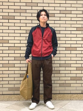「アイテム（ジャージ）」を使った、木村さん（メンズ・178cm）の秋コーディネート