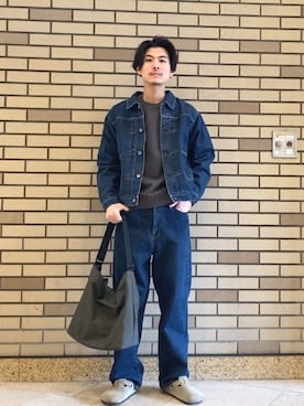 「SHIPS（シップス）のアイテム（トップス）」を使った、木村さん（メンズ・178cm）の春コーディネート