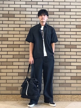 「VANS（バンズ）のVANS: LX Authentic 44（スニーカー、ブラック系）」を使った、木村さん（メンズ・178cm）の夏コーディネート