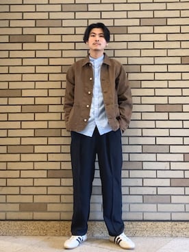 「SHIPS（シップス）のアイテム（トップス）」を使った、木村さん（メンズ・178cm）の春コーディネート