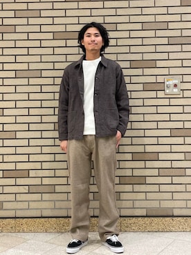 「アイテム（チノパンツ）」を使った、木村さん（メンズ・178cm）の秋コーディネート
