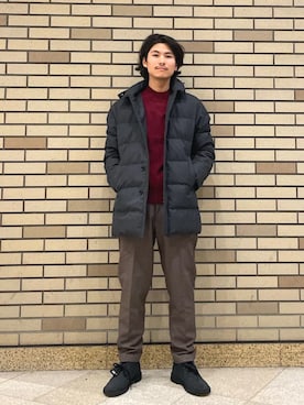 「SHIPS」｜「アイテム（ダウンジャケット/コート）」を使った、木村さん（メンズ・178cm）の冬コーディネート