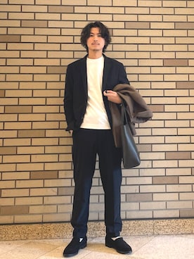 「アイテム（ステンカラーコート）」を使った、木村さん（メンズ・178cm）の秋コーディネート