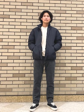 「SHIPS」｜「アイテム（ダウンジャケット/コート）」を使った、木村さん（メンズ・178cm）の秋コーディネート