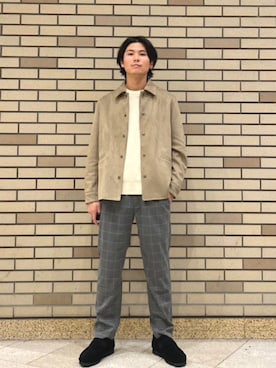 「FRED PERRY」｜木村さん（メンズ・178cm）の秋コーディネート