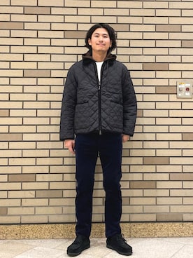 「アイテム（モカシン/デッキシューズ）」を使った、木村さん（メンズ・178cm）の秋コーディネート