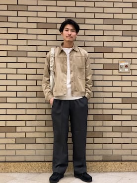 「Clarks（クラークス）のアイテム（シューズ）」を使った、木村さん（メンズ・178cm）の春コーディネート