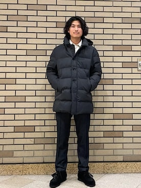 「SHIPS（シップス）のアイテム（ダウンジャケット/コート）」を使った、木村さん（メンズ・178cm）の冬コーディネート