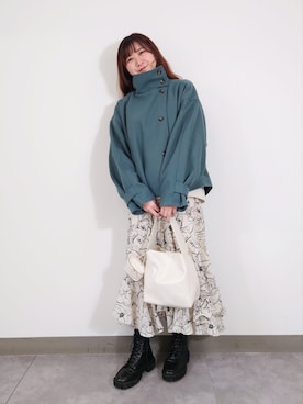 「mysty woman（ミスティウーマン）のアイテム（その他アウター）」を使った、さかべちゃんさん（レディース・167cm）の秋コーディネート