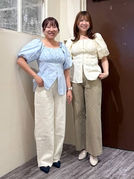 「mysty woman（ミスティウーマン）のアソートベルトパンプス 639497（パンプス、ブルー系）」を使った、さかべちゃんさん（レディース・167cm）の春コーディネート