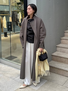 「アイテム（ノーカラーコート）」を使った、chaos_asaさん（レディース・162cm・40代）の秋コーディネート