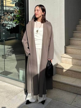 「アイテム（ノーカラーコート）」を使った、chaos_asaさん（レディース・162cm）の秋コーディネート