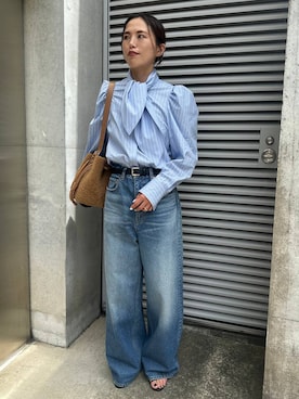 「Chaos（カオス）のChaos(カオス)/◆WHY NOT NOW◆リバーランチデニム（デニムパンツ）」を使った、chaos_asaさん（レディース・162cm）の夏コーディネート