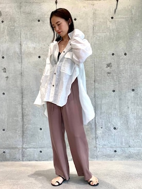 「シルクパンツ」｜chaos_asaさん（レディース・162cm）の春コーディネート