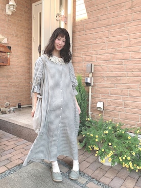 「パーマヘア」｜「アイテム（ワンピース/ドレス）」を使った、𝑀𝒶𝒾𓂃◌𓈒𓐍さん（レディース・152cm）の秋コーディネート