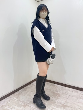 moekaさん（レディース・156cm）の冬コーディネート