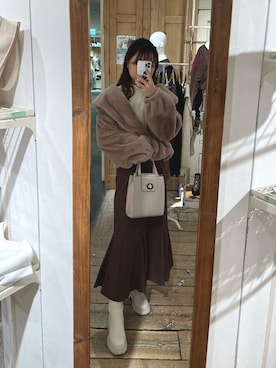 「マーメイド」｜「アイテム（ブルゾン）」を使った、moekaさん（レディース・156cm）の冬コーディネート