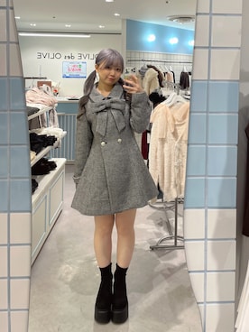 「アイテム（ステンカラーコート）」を使った、moekaさん（レディース・156cm・20代）の冬コーディネート