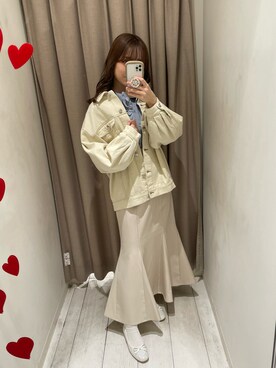 「スクエアトゥ」｜「アイテム（デニムジャケット）」を使った、moekaさん（レディース・156cm）の春コーディネート