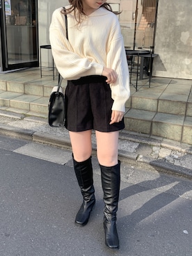 moekaさん（レディース・156cm）の冬コーディネート